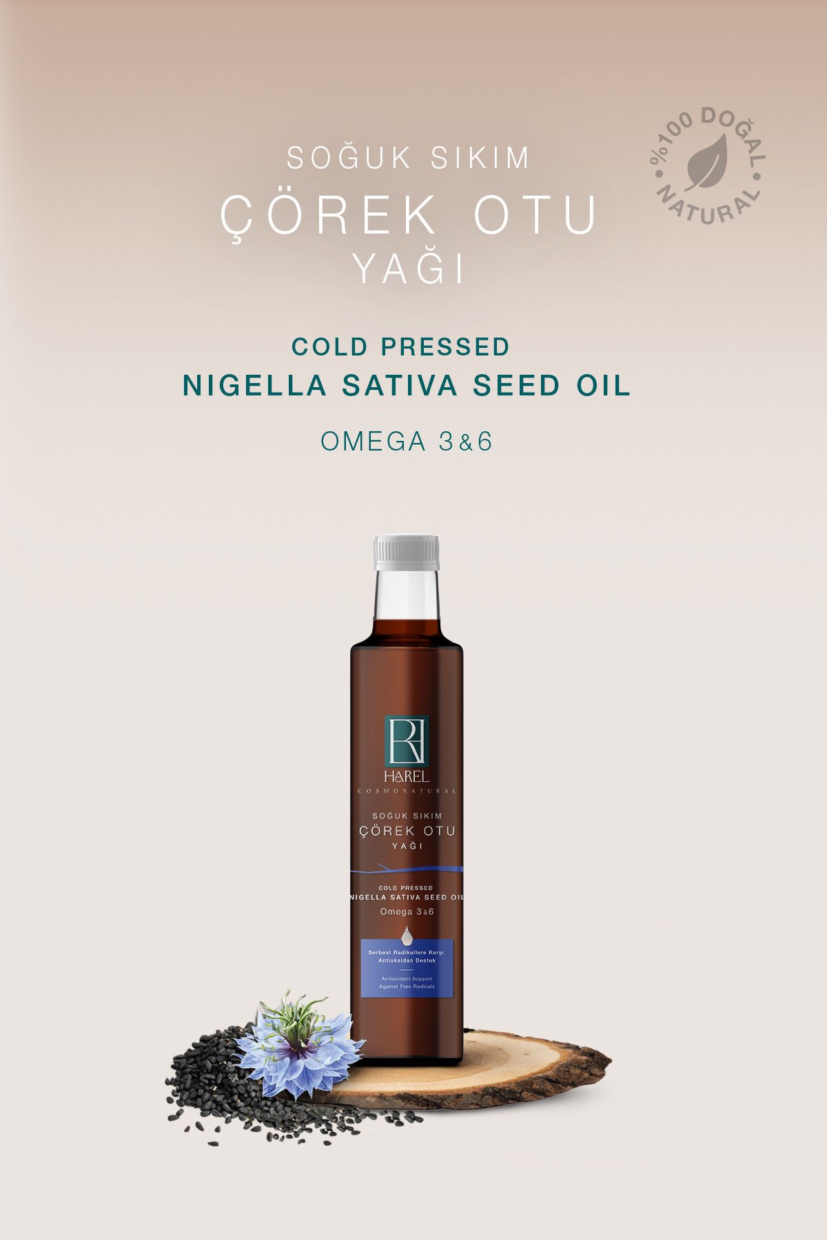 Harel Cosmonatural - %100 Doğal Soğuk Sıkım Çörek Otu Yağı - 150 ml