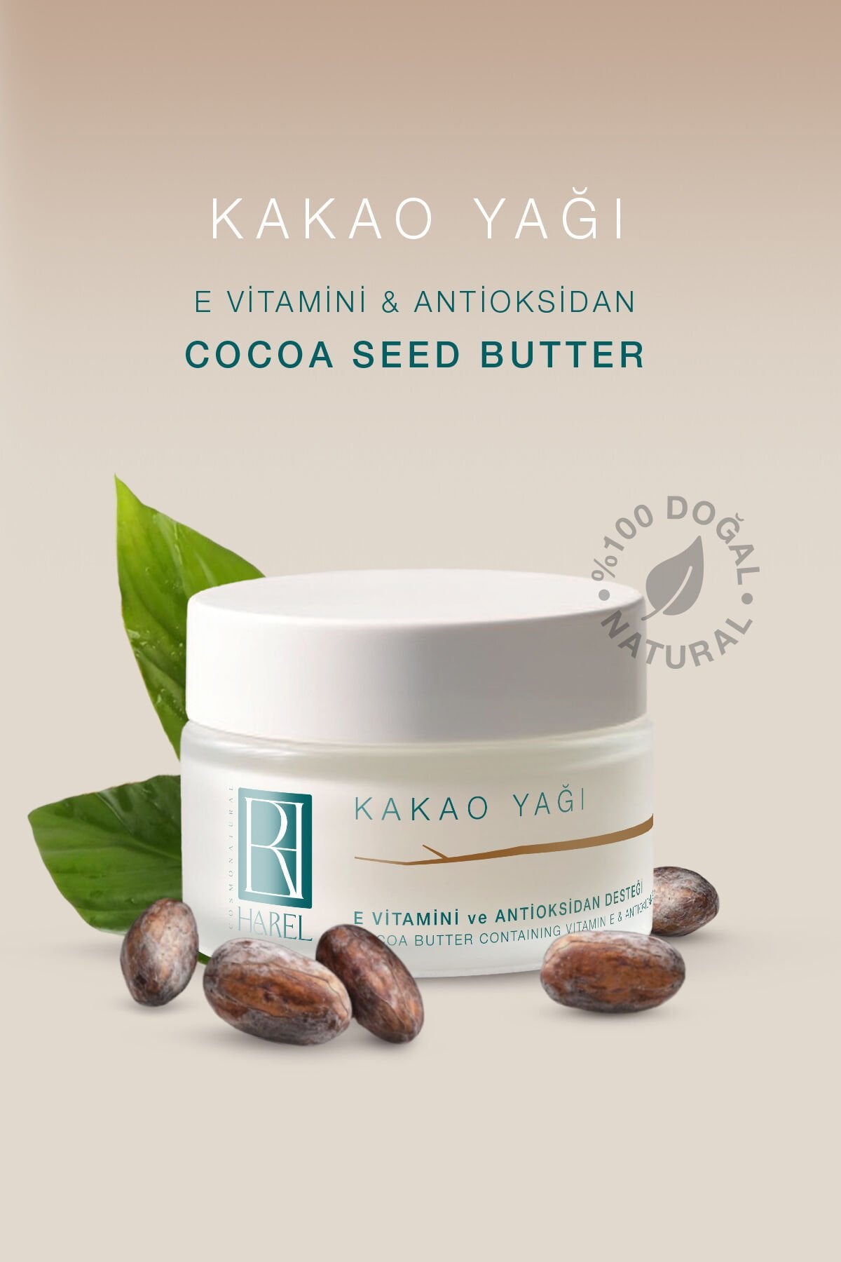 Harel Cosmonatural - %100 Doğal Kakao Yağı - Nemlendirici ve Besleyici Bakım Yağı 50 ml